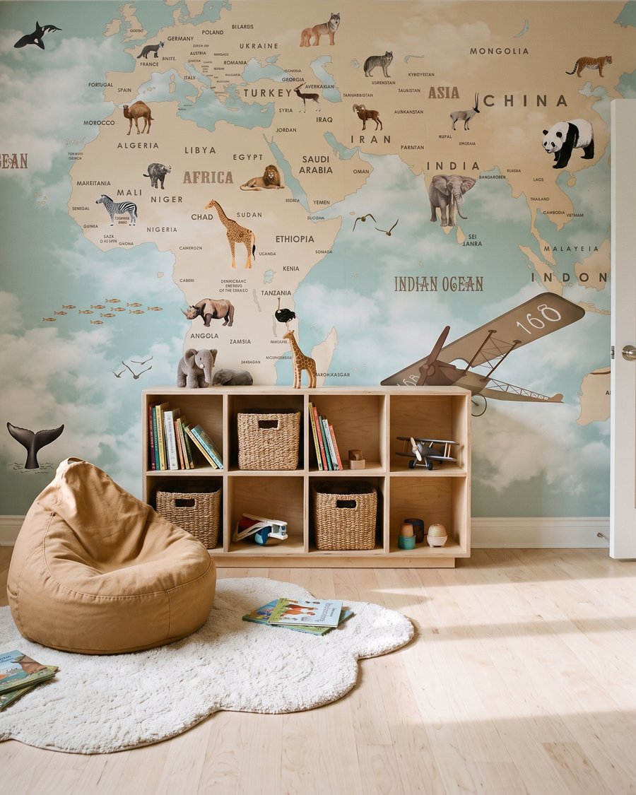 Petits animaux globe-trotteurs dans un intérieur
