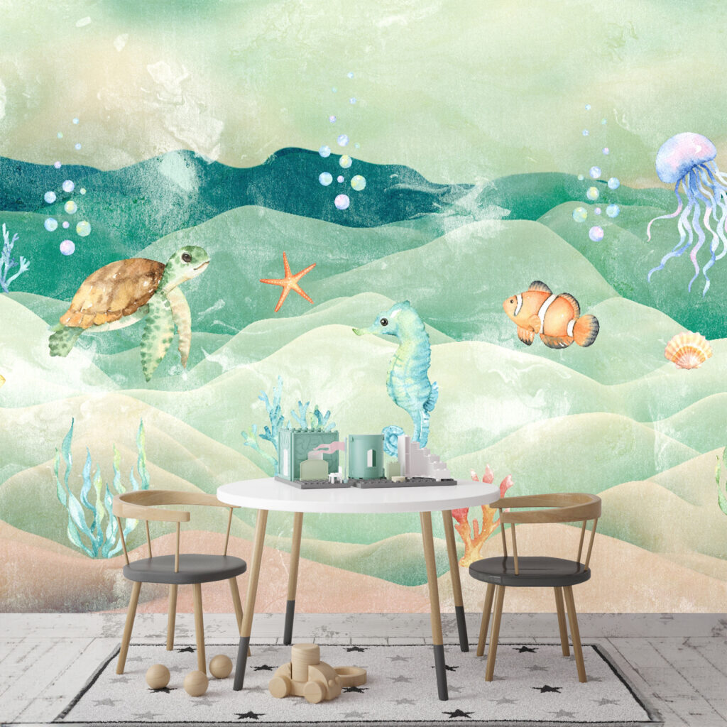 Doux monde sous-marin dans un intérieur