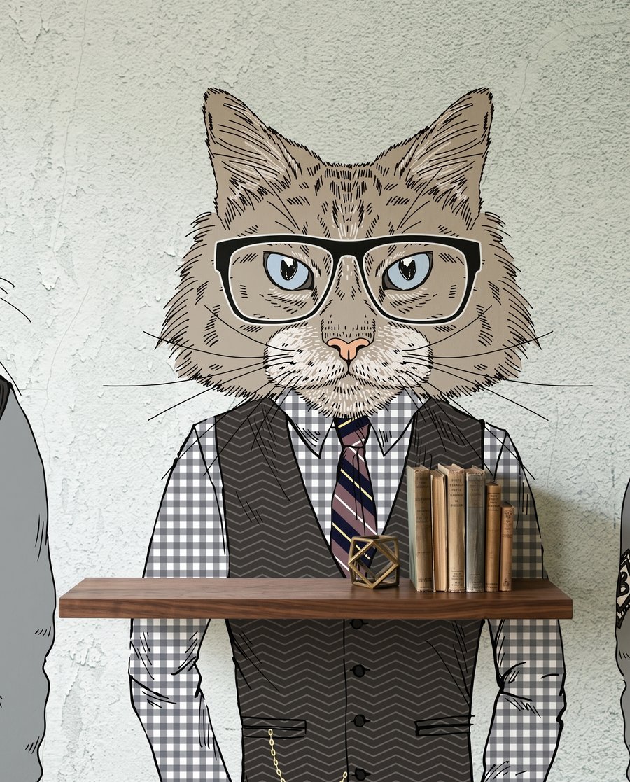 Amis animaux à chapeau — détail