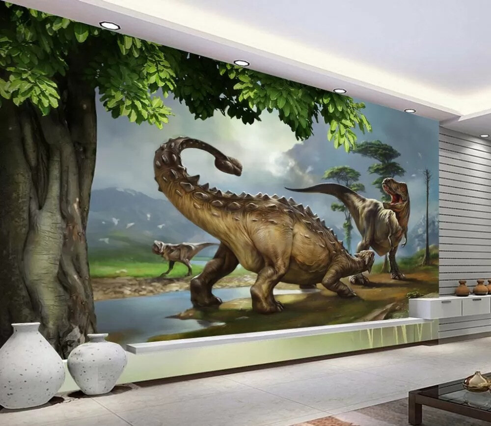 Dinosaures près d’une rivière — intérieur 1
