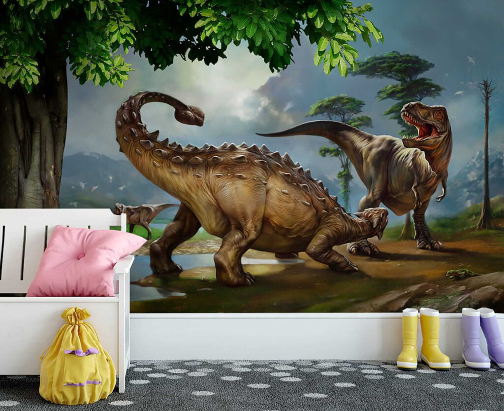 Dinosaures près d’une rivière — intérieur 3