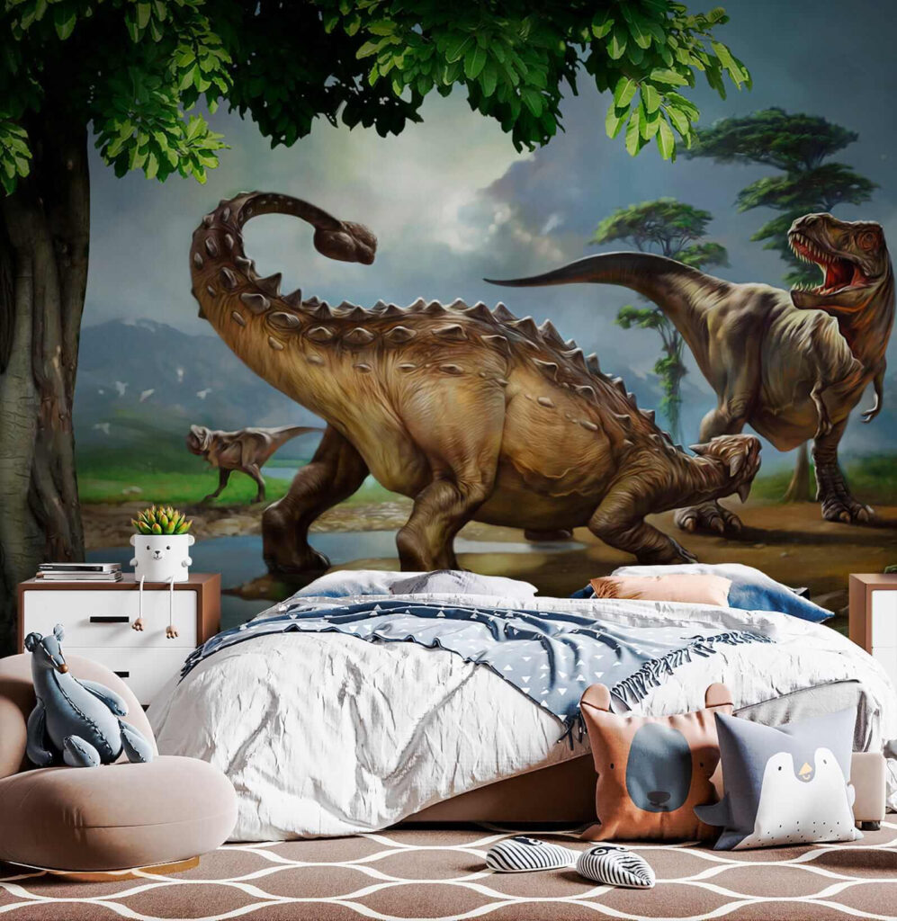Dinosaures près d’une rivière — intérieur 9