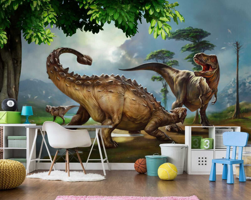 Dinosaures près d’une rivière — intérieur 10