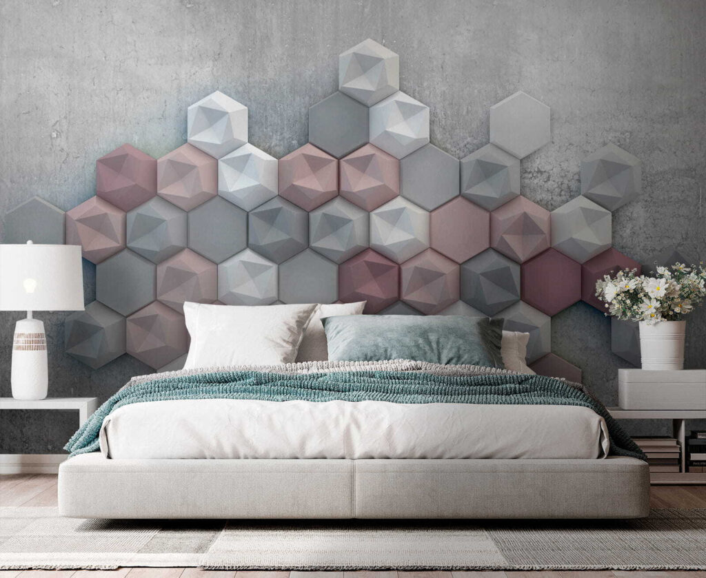 Hexagones effet béton — intérieur 1