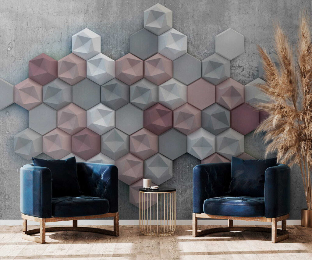 Hexagones effet béton — intérieur 3