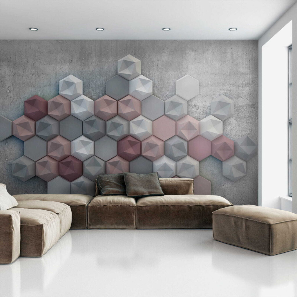 Hexagones effet béton — intérieur 4