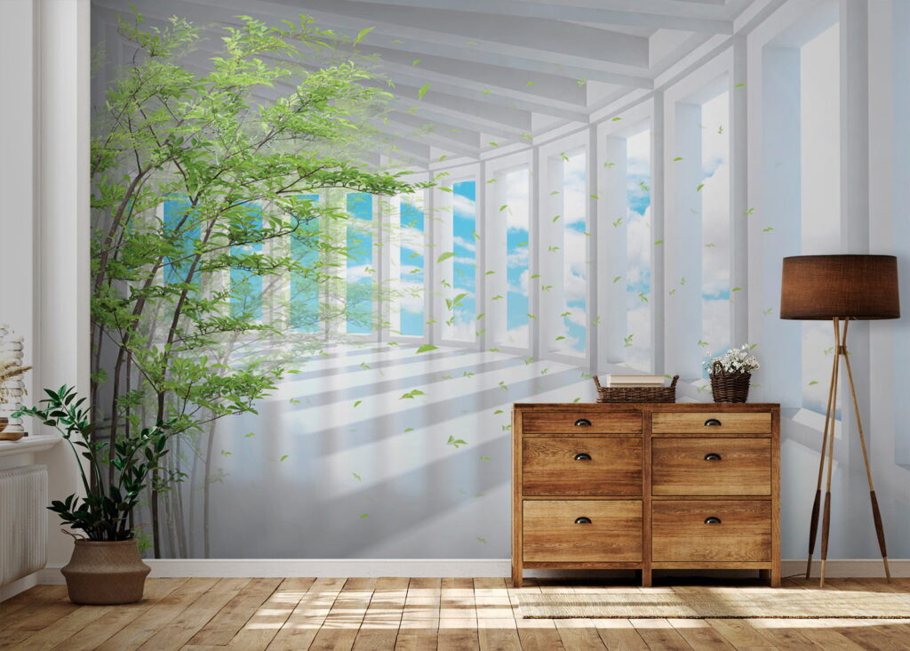 Couloir lumineux dans un intérieur