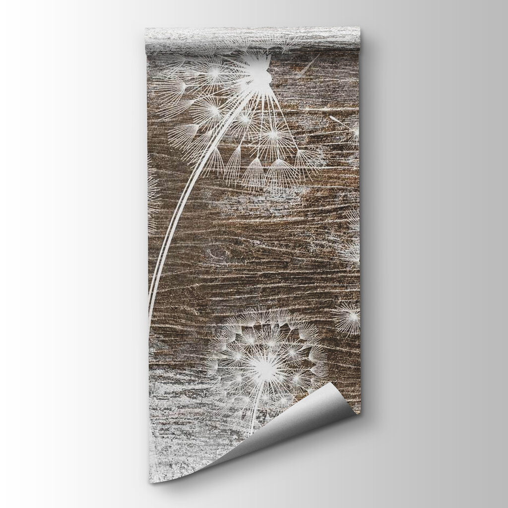 Pissenlits blancs sur bois — vue du produit