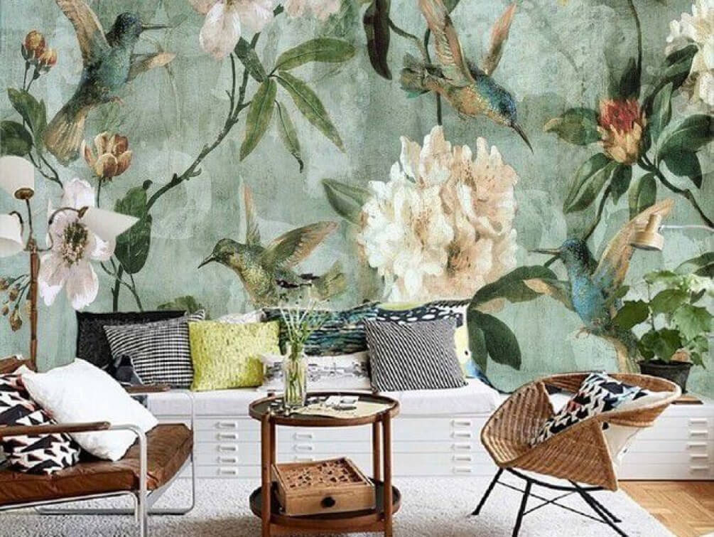 Fleurs et branches enlacées — intérieur 1