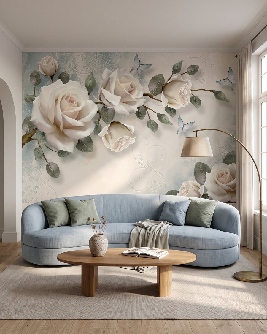 Roses éparses dans un intérieur