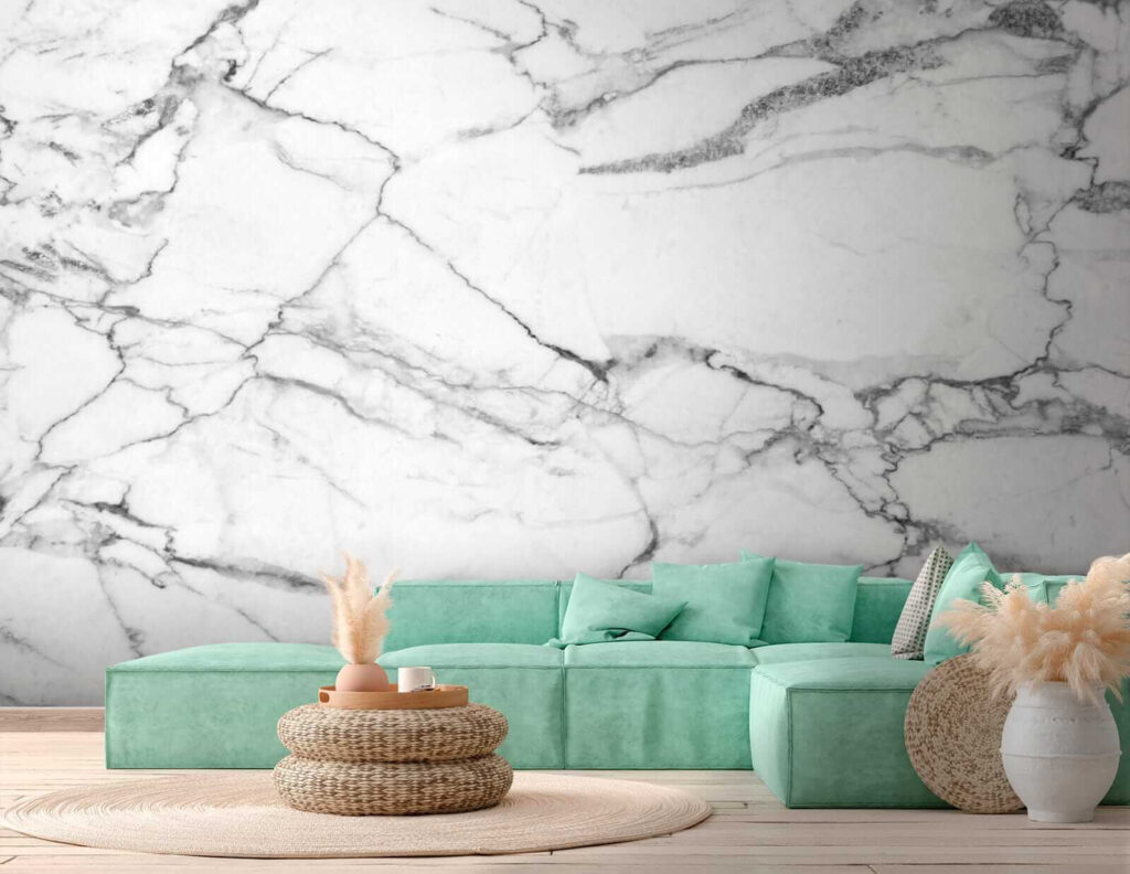 Marbre blanc, veines sombres — intérieur 5