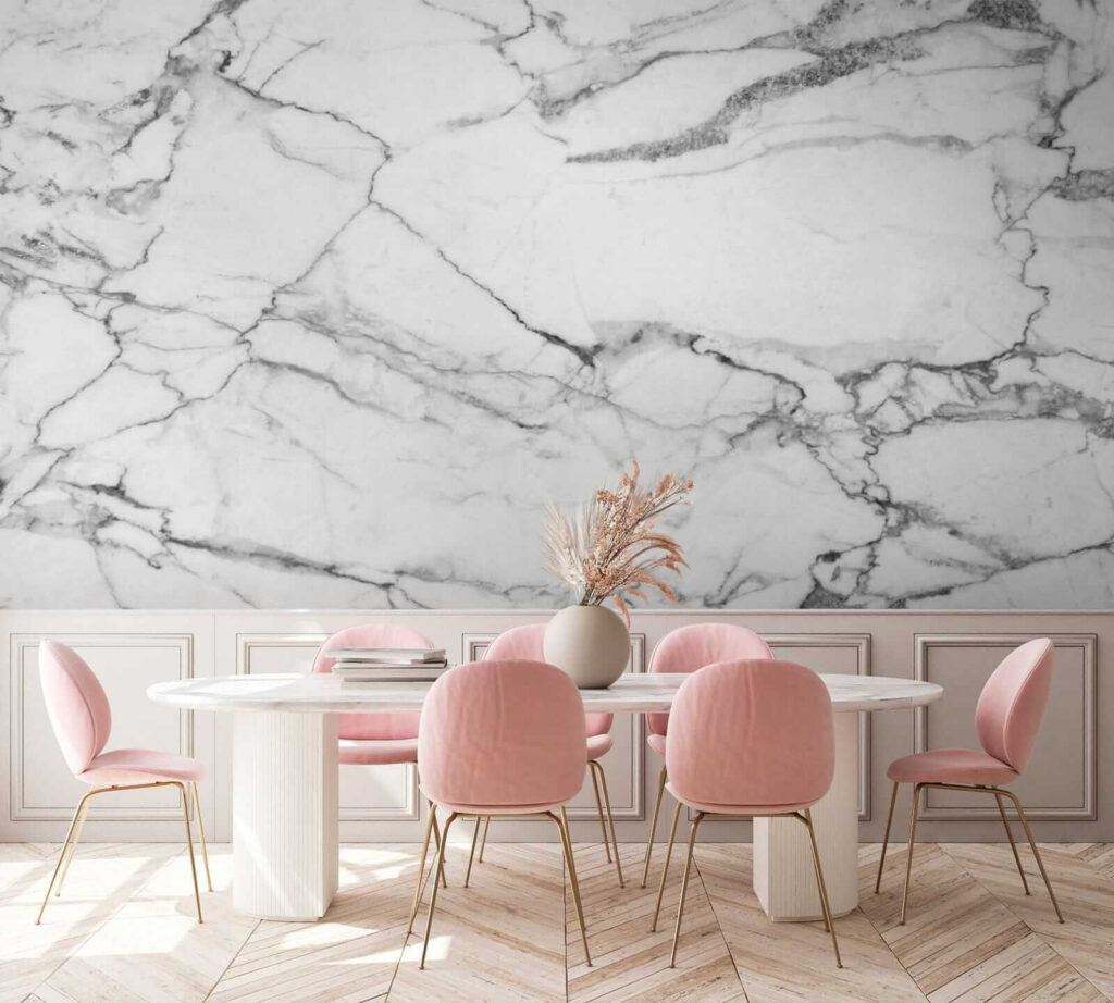 Marbre blanc, veines sombres — intérieur 8