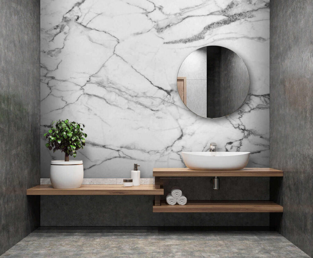Marbre blanc, veines sombres — intérieur 10