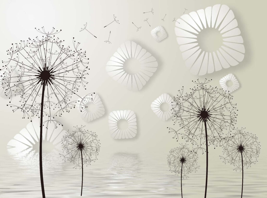 Aigrettes sur tiges fines — motif complet