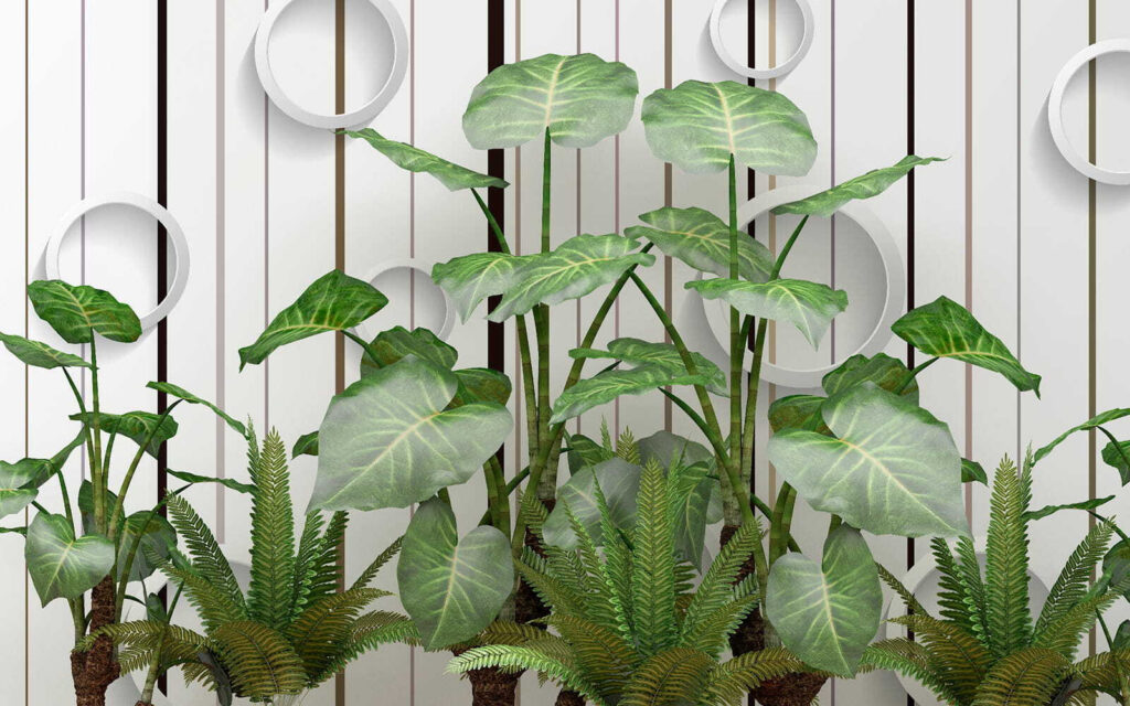 Plantes aux feuilles vertes — motif complet