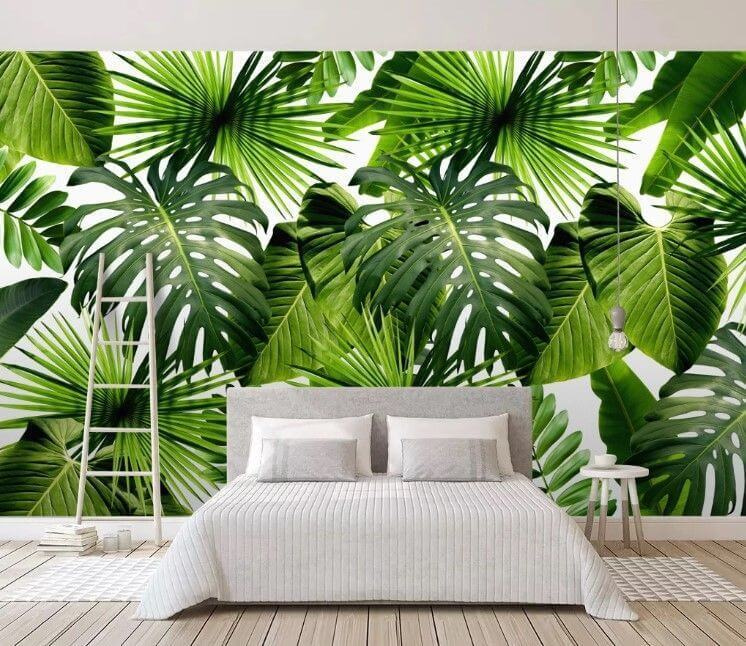 Feuillage vert printemps dans un intérieur