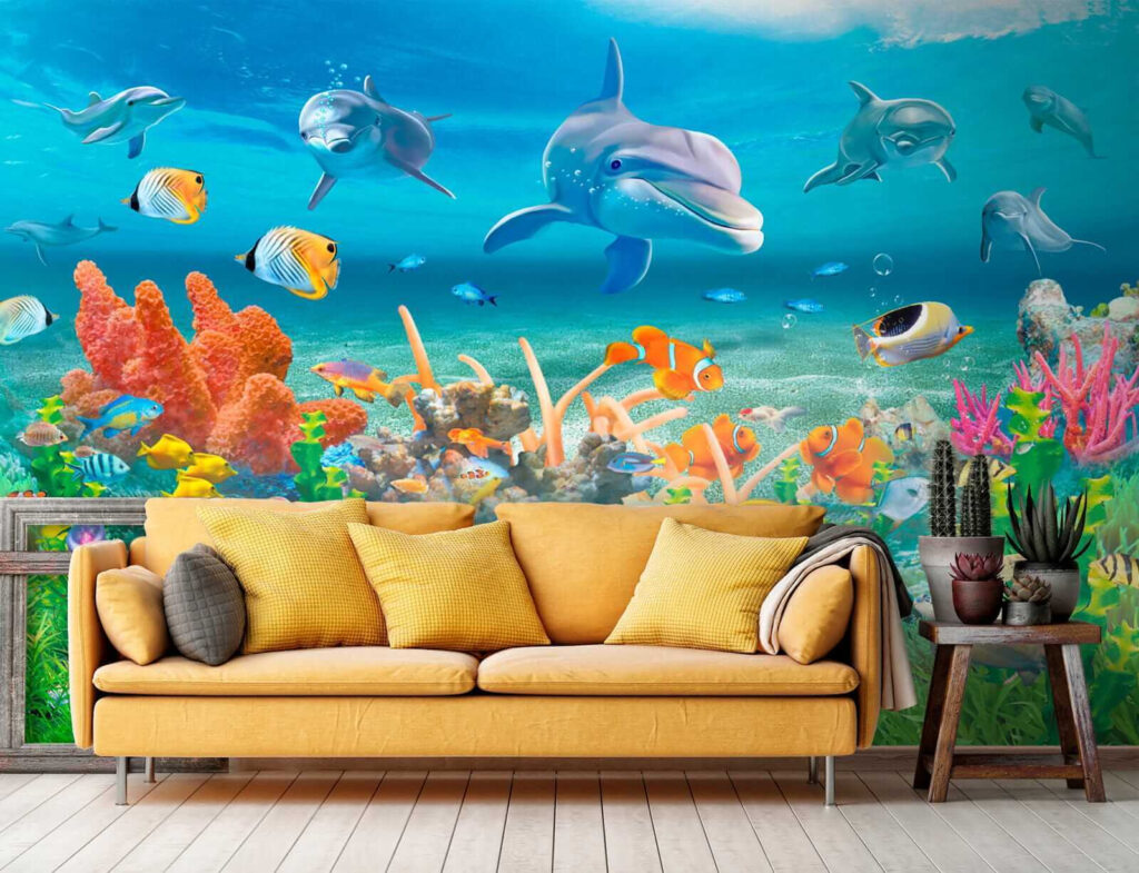 Dauphins sur le récif — intérieur 3