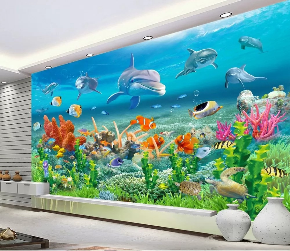 Dauphins sur le récif — intérieur 1