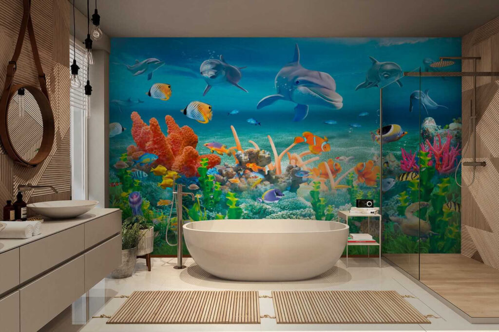 Dauphins sur le récif — intérieur 4