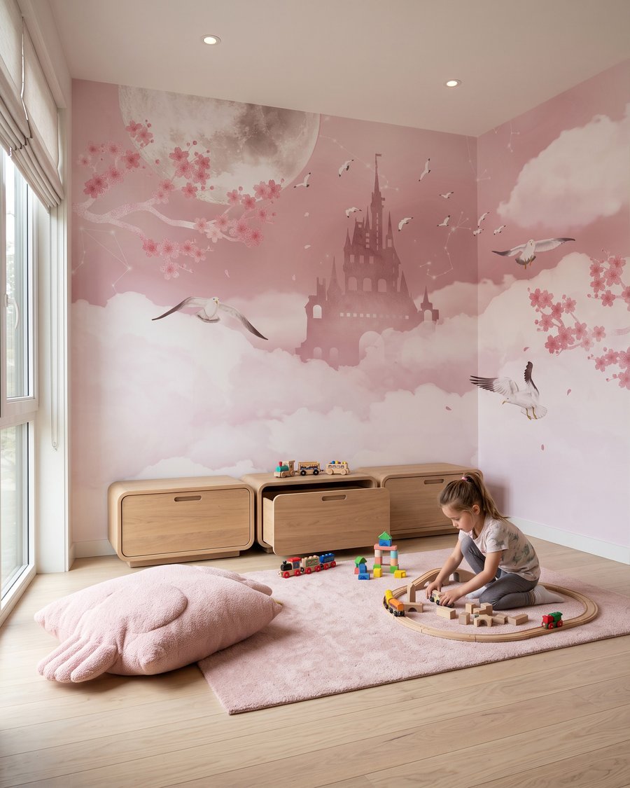 Château dans les nuages dans un intérieur