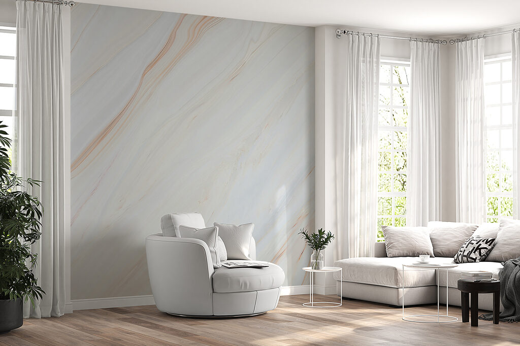 Veines sur bandes blanches dans un intérieur