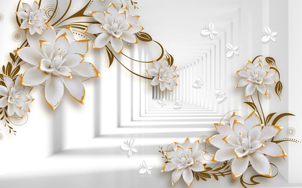 Couloir fleuri — motif complet