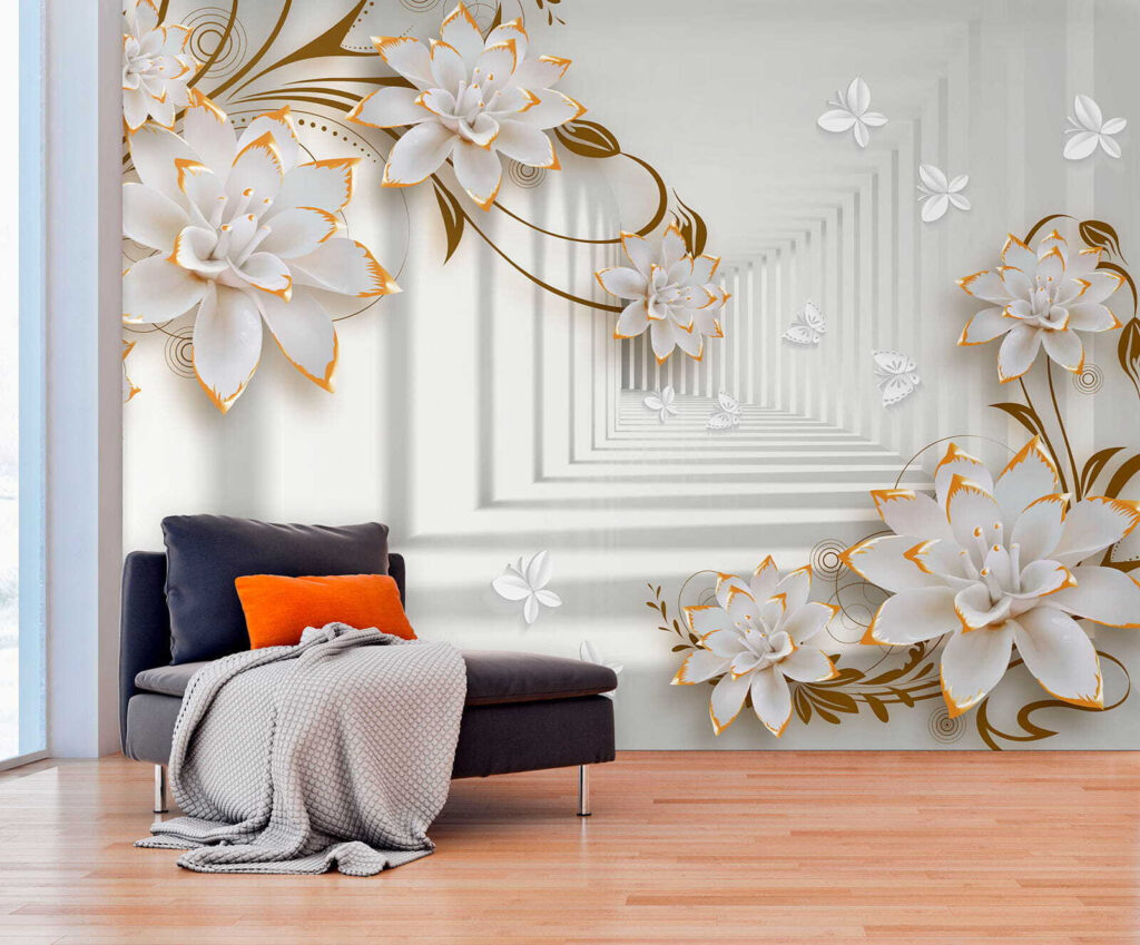 Couloir fleuri — intérieur 1