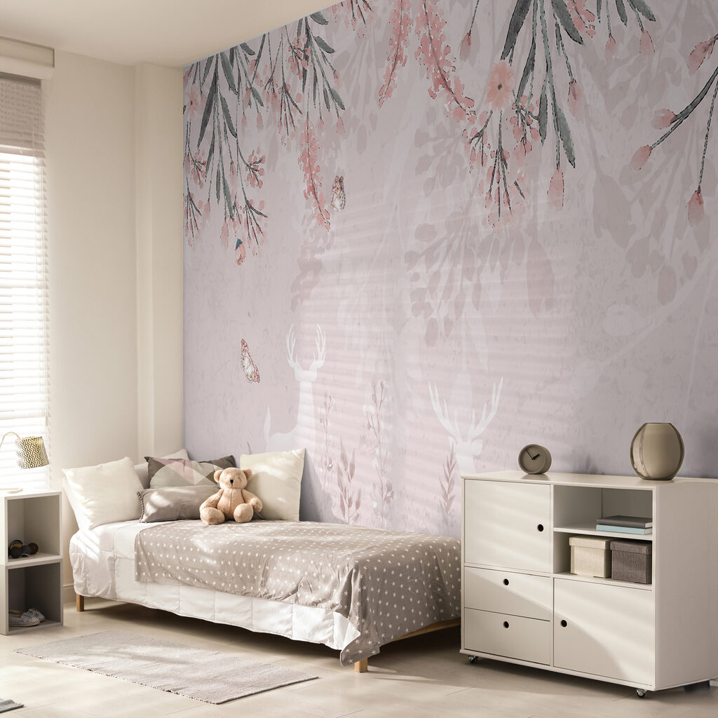 Feuillage sur rose tendre — intérieur 3