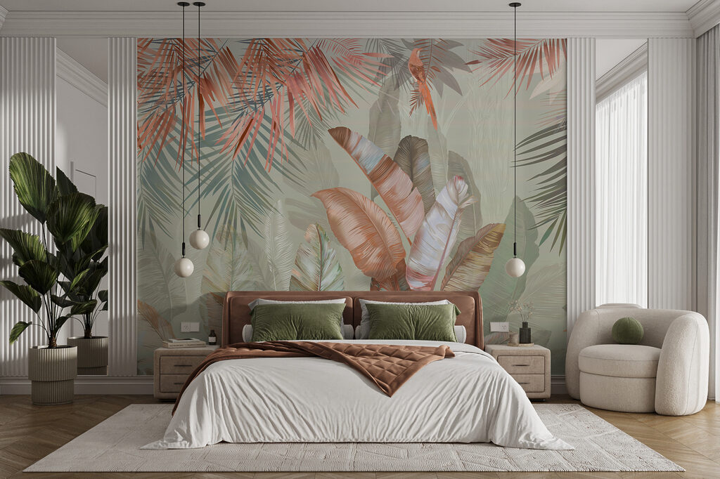 Oiseaux dans la jungle dans un intérieur