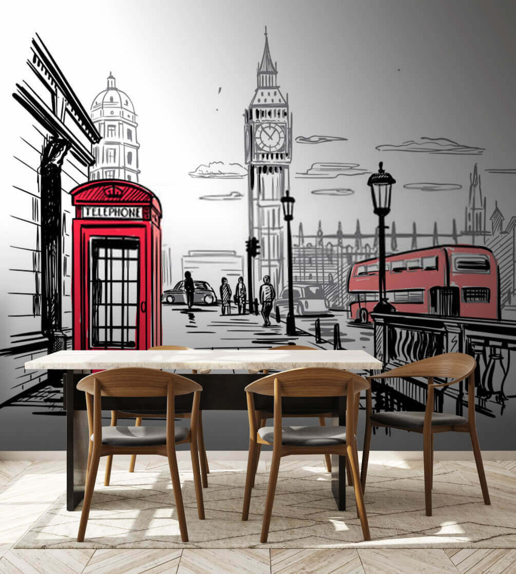 Le rouge de Londres dans un intérieur