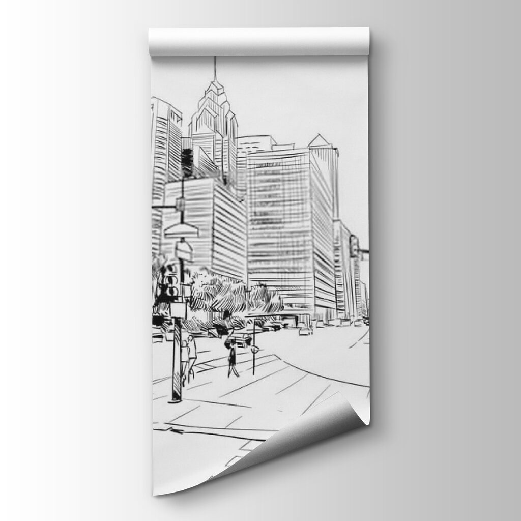 Croquis d’une rue animée — vue du produit