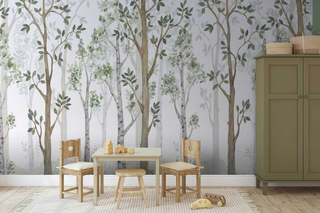 Forêt claire dans un intérieur