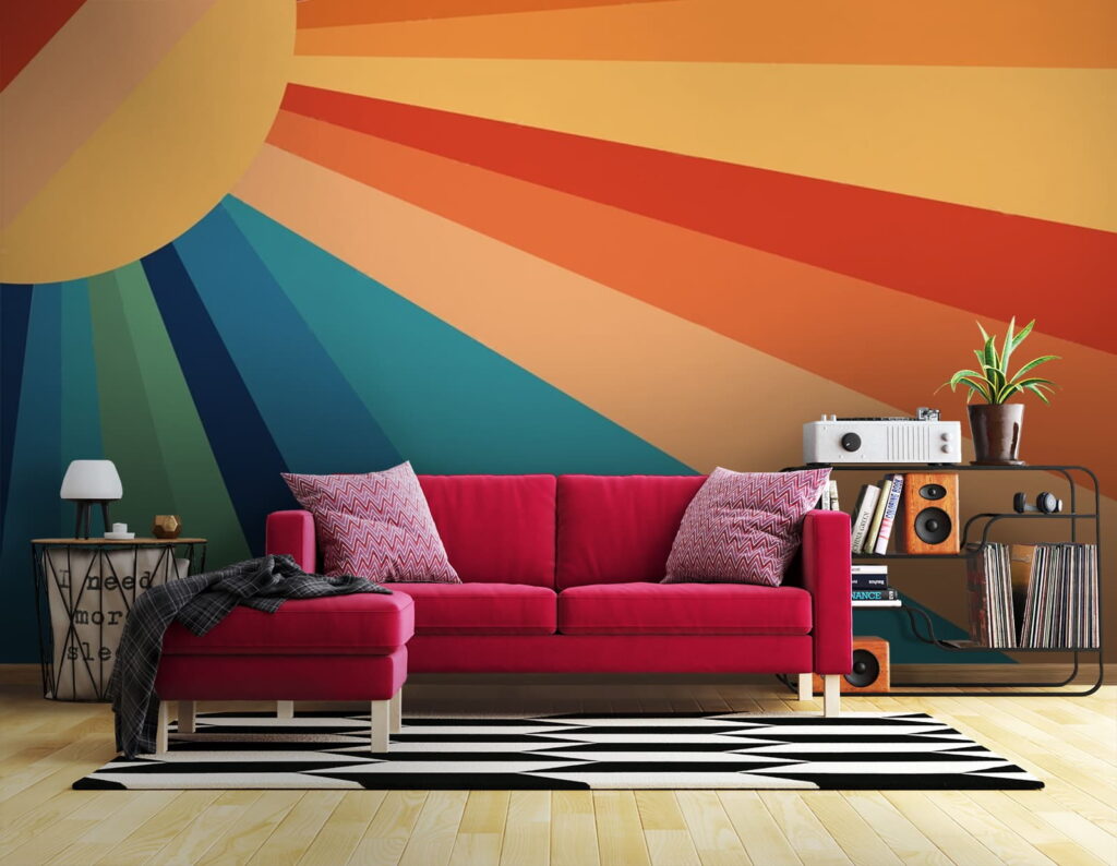 Rayons de soleil colorés dans un intérieur