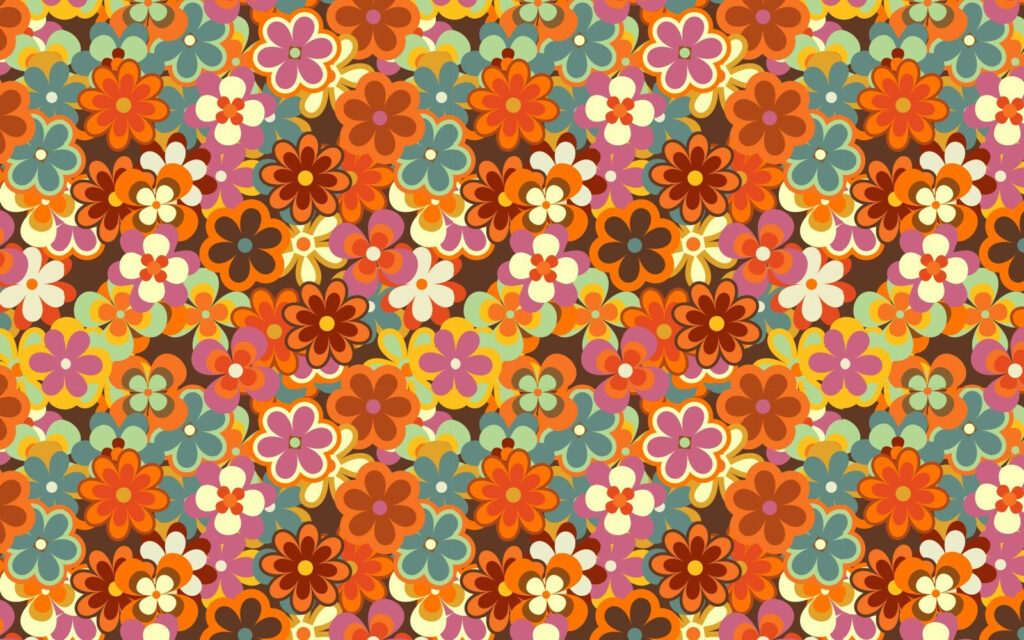 Petites fleurs colorées — motif complet