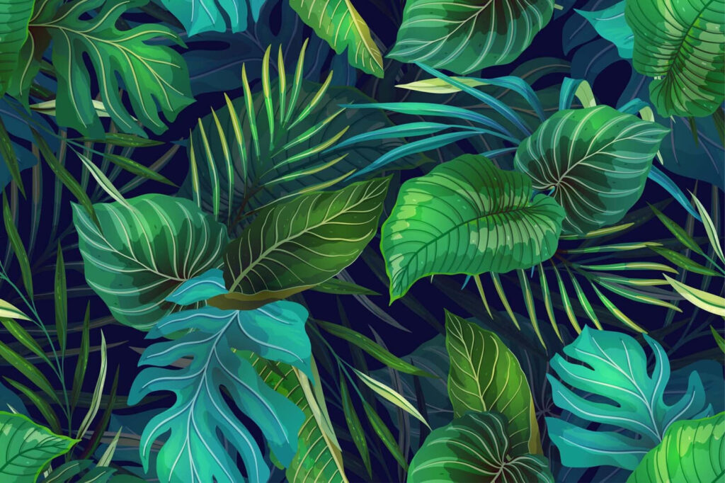 Feuillage vert — motif complet