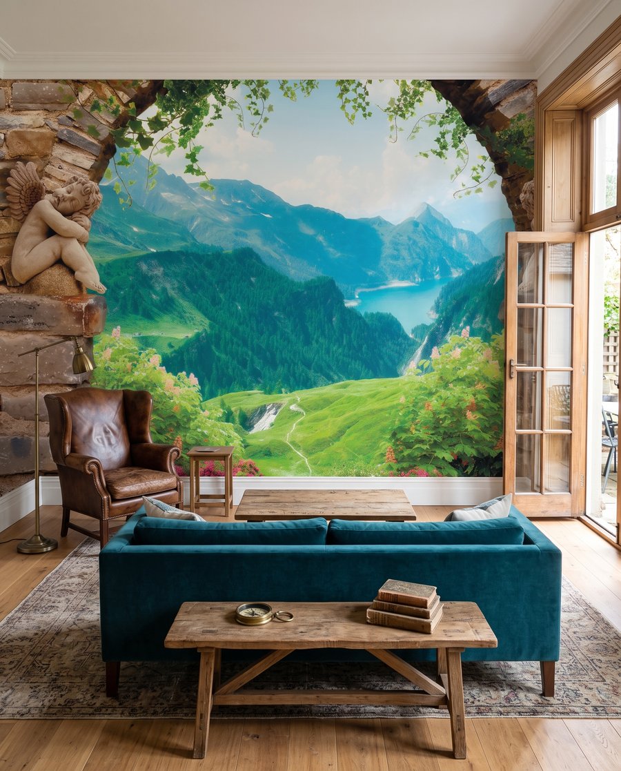 Vallée sous les arches dans un intérieur