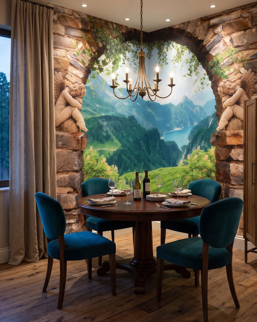 Vallée sous les arches dans un intérieur