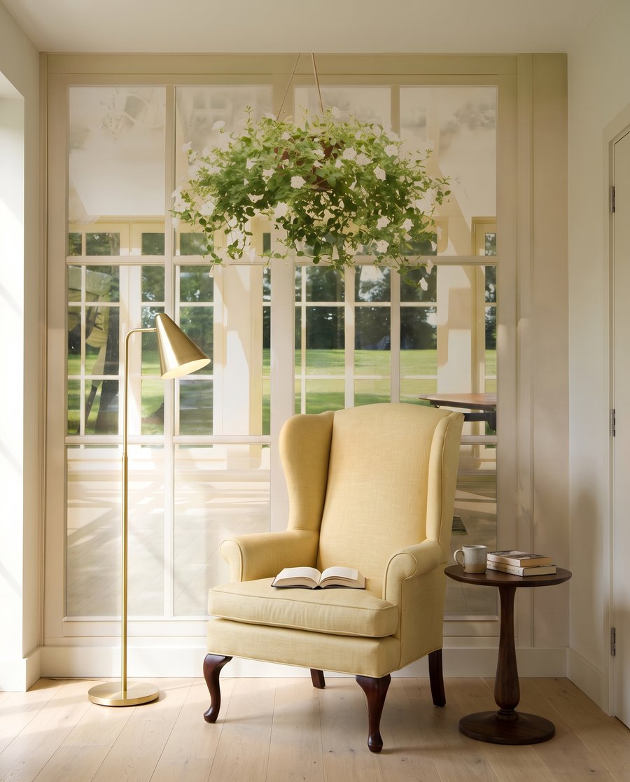 Portes-fenêtres blanches au soleil dans un intérieur