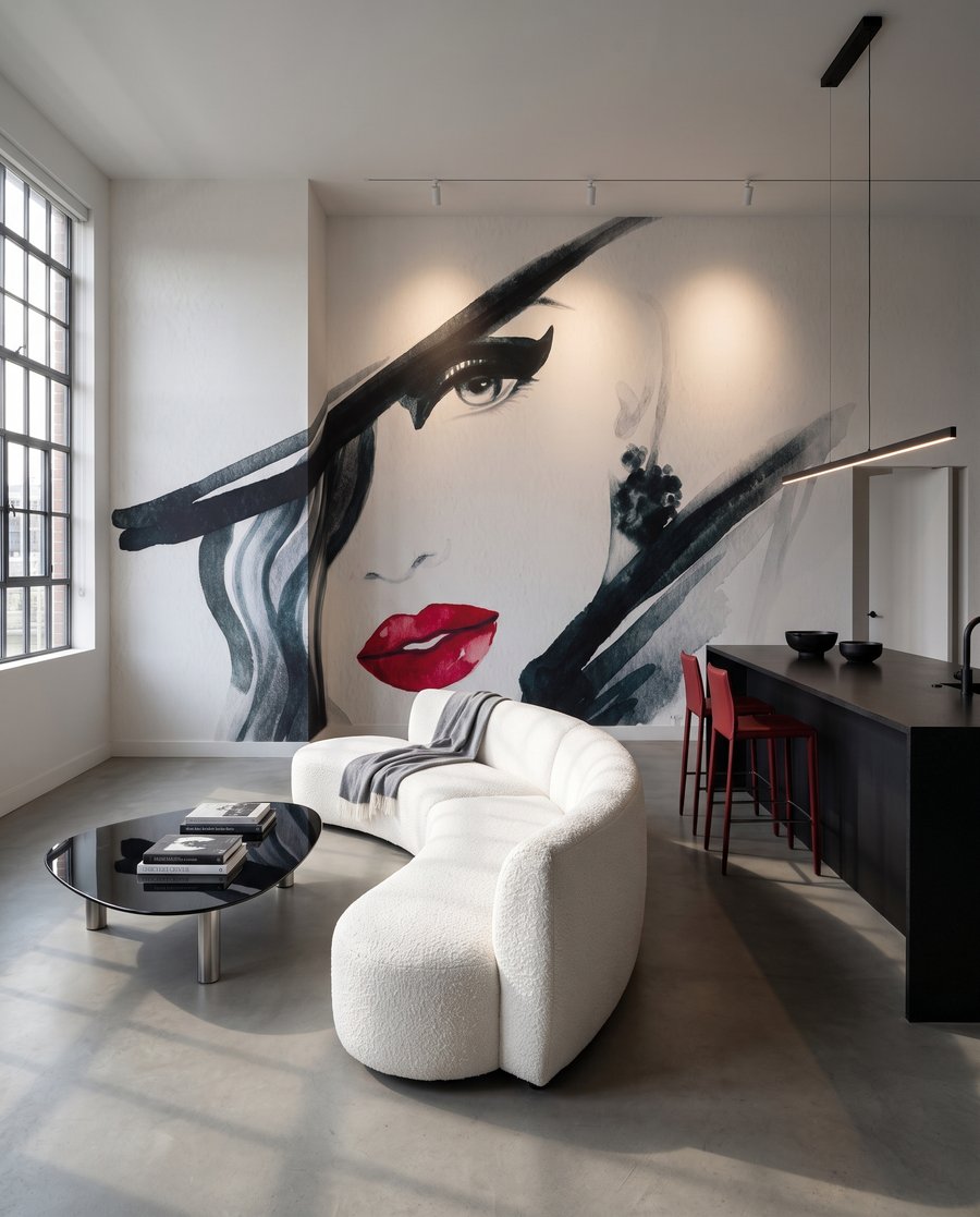 Regard sous le chapeau dans un intérieur