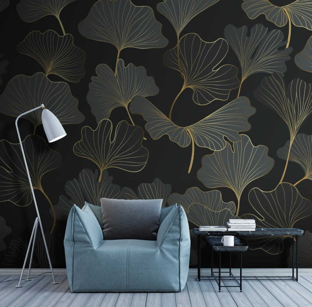 Feuilles sur fond noir — intérieur 2