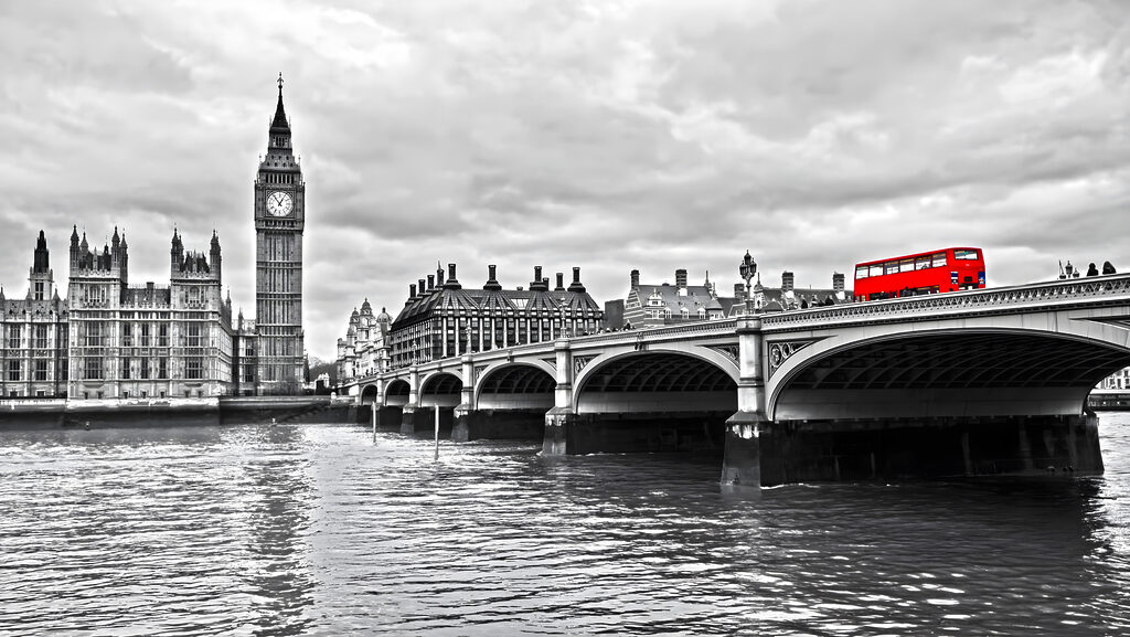 Bus rouge à Londres — motif complet