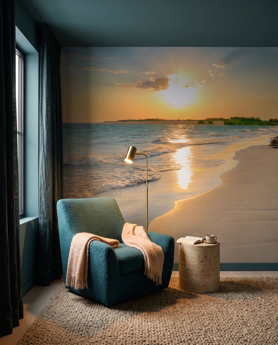 Soleil sur la plage dans un intérieur