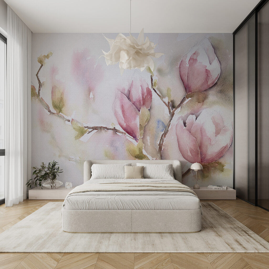 Rameaux de boutons roses — intérieur 12