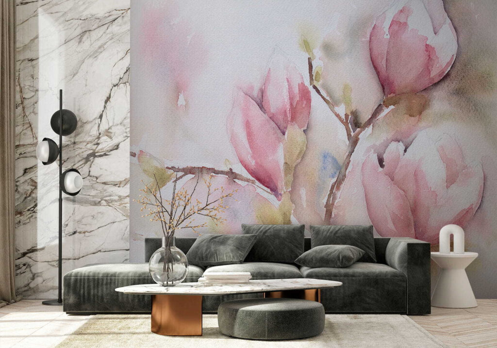 Rameaux de boutons roses — intérieur 8