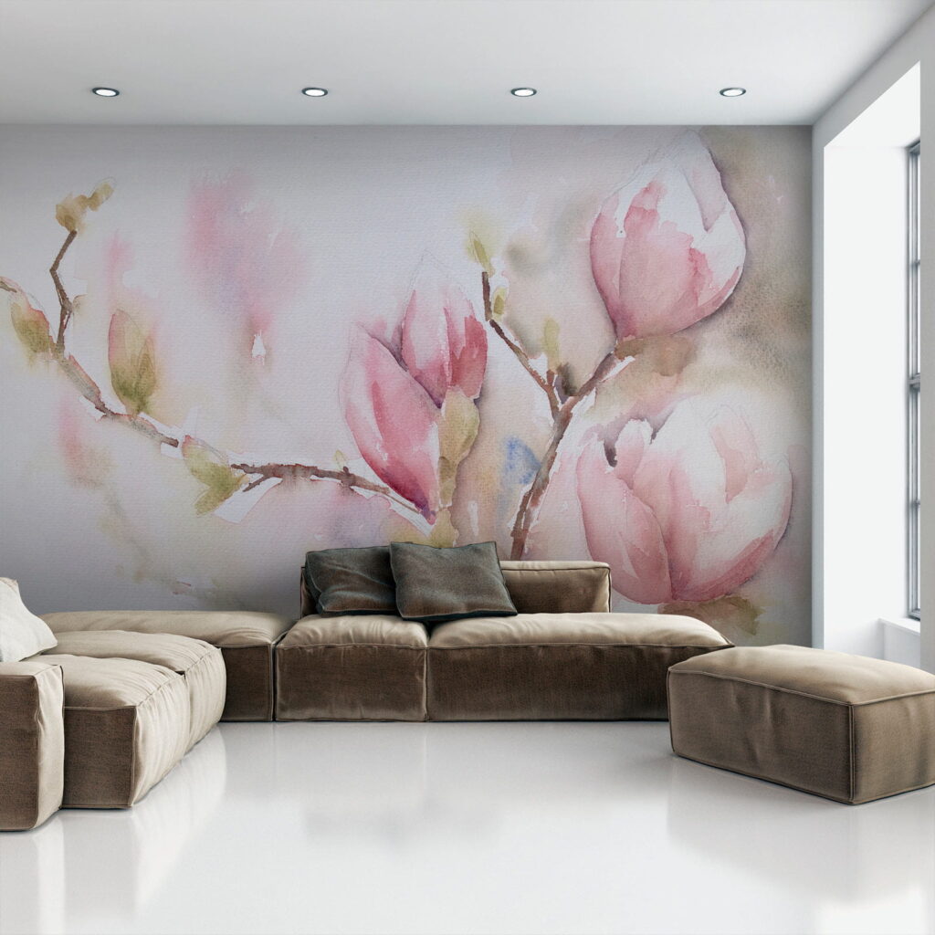 Rameaux de boutons roses — intérieur 9