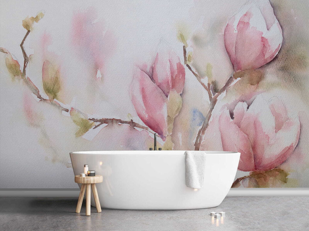 Rameaux de boutons roses — intérieur 10