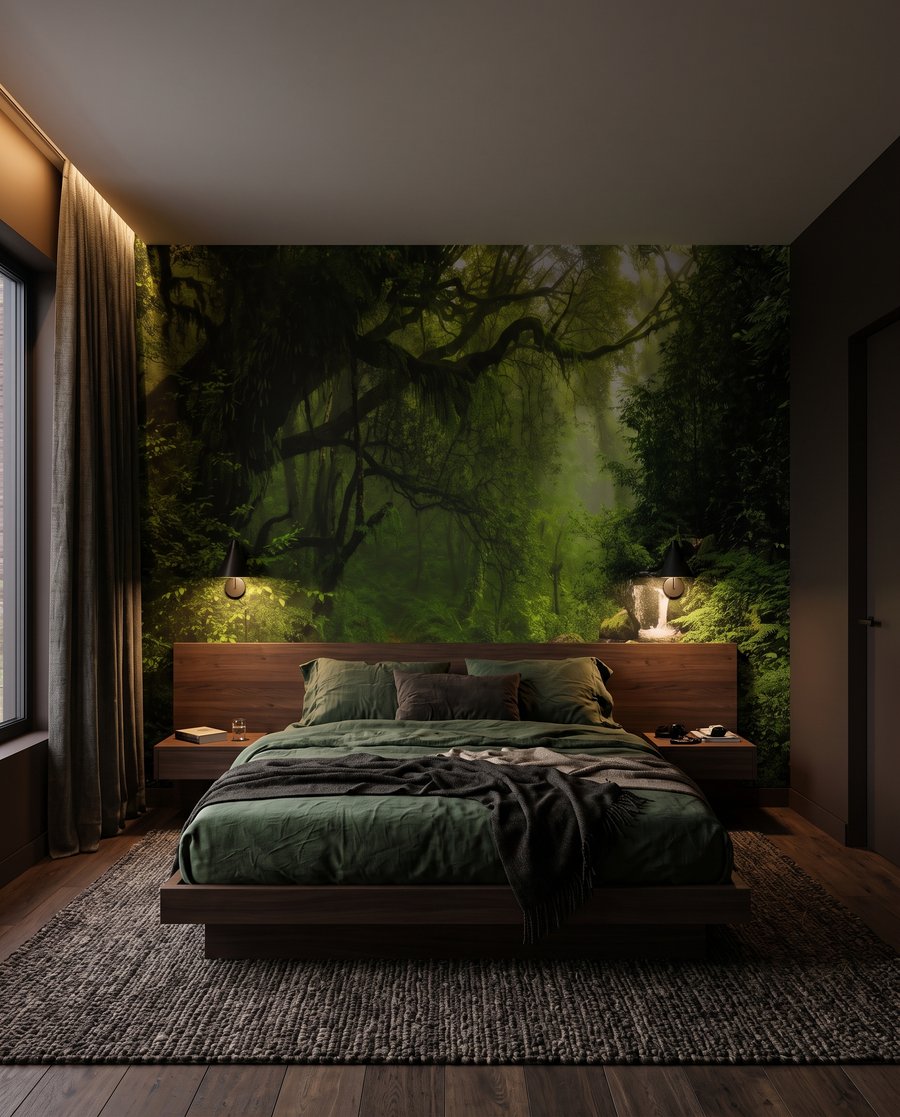 Ruisseau sous la ramure dans un intérieur