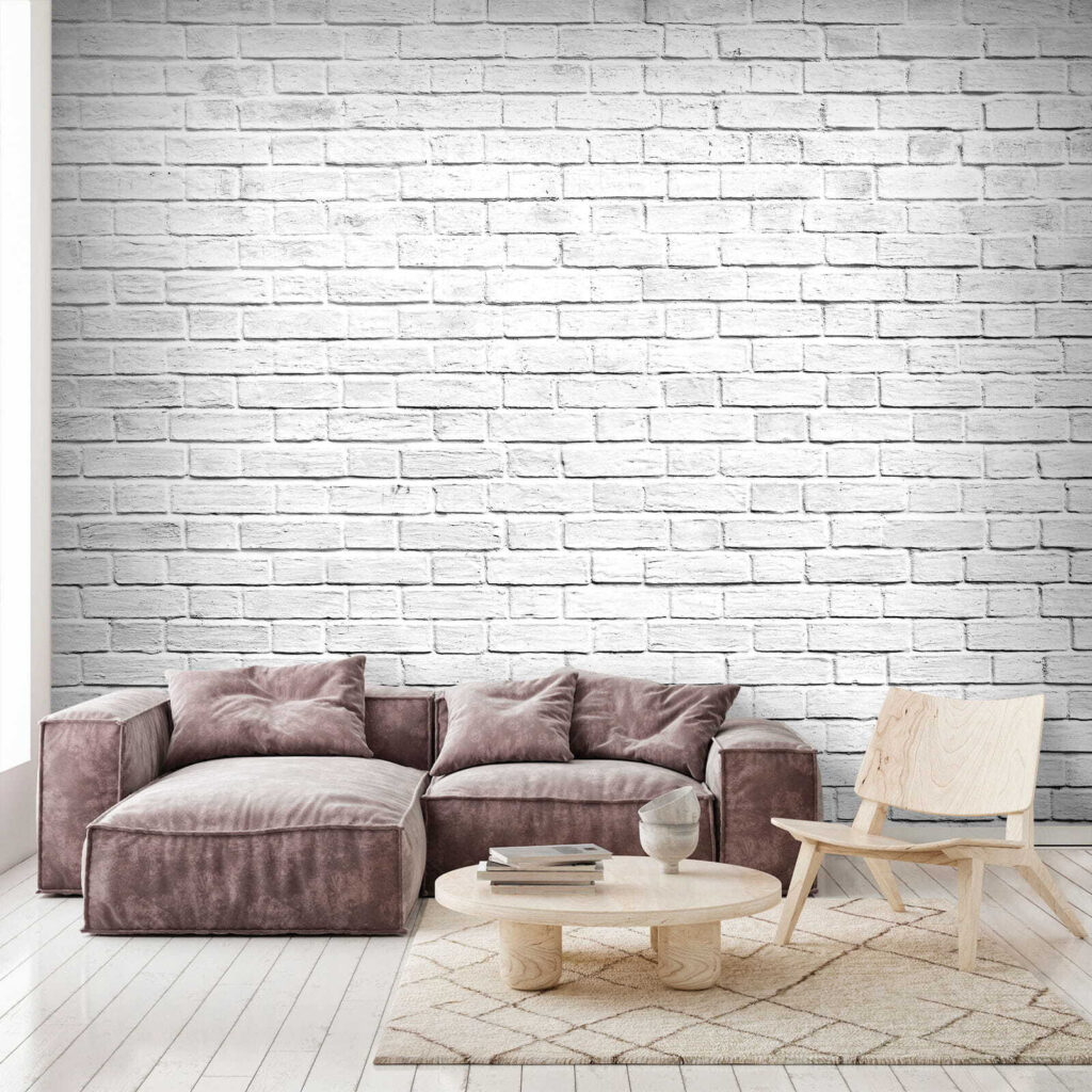 Mur de briques blanches dans un intérieur