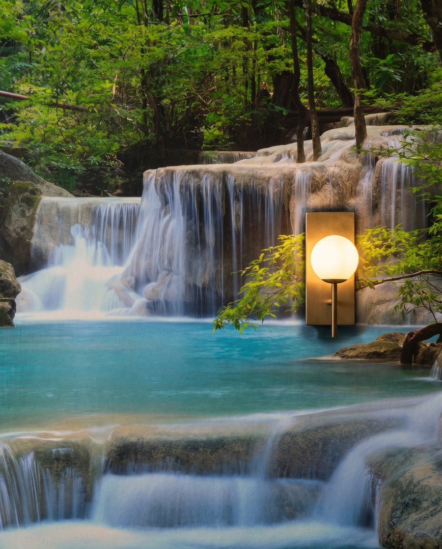 Ruisseau turquoise en cascades — détail