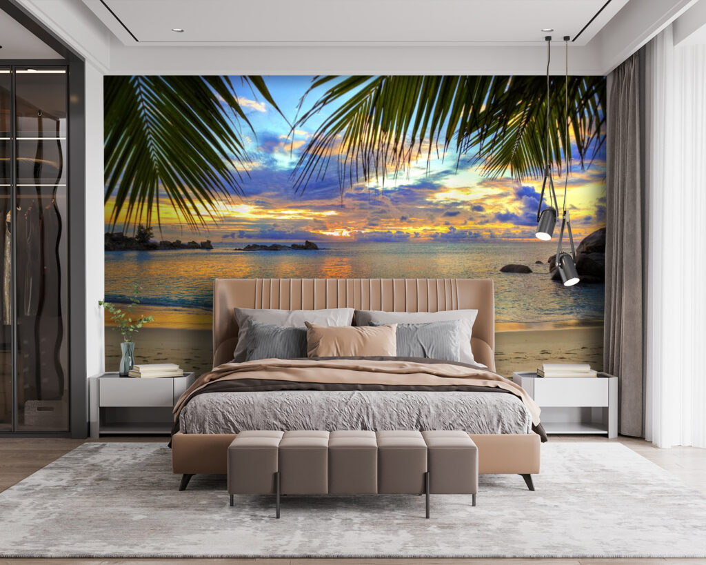 Crépuscule sous les palmes dans un intérieur